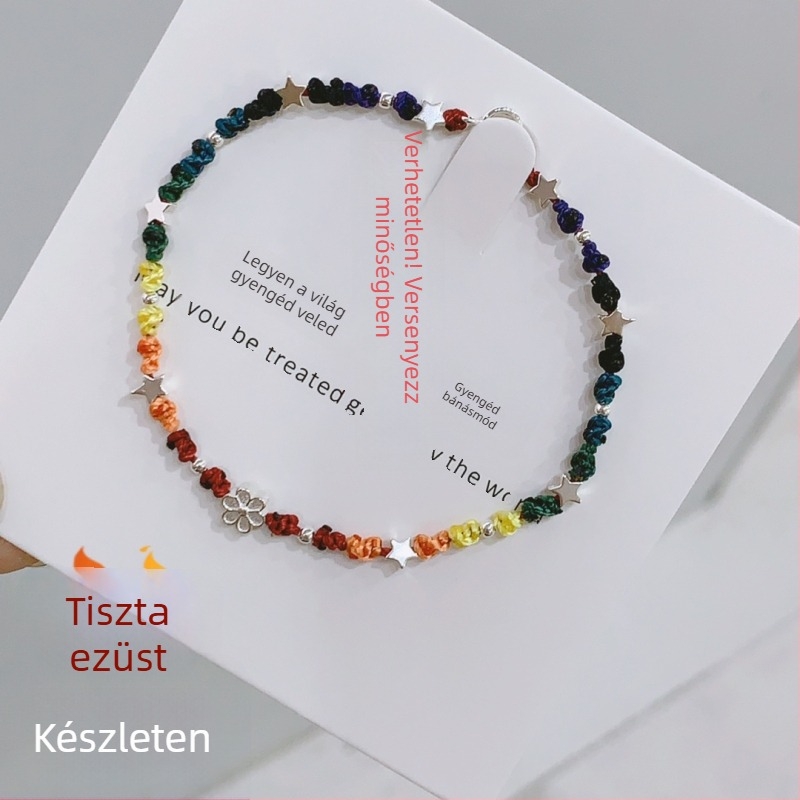 Viaszszálas karkötő geometriás formával, kézzel készített, 925 ezüst, női eredeti dizájn, Zhongshan eredet