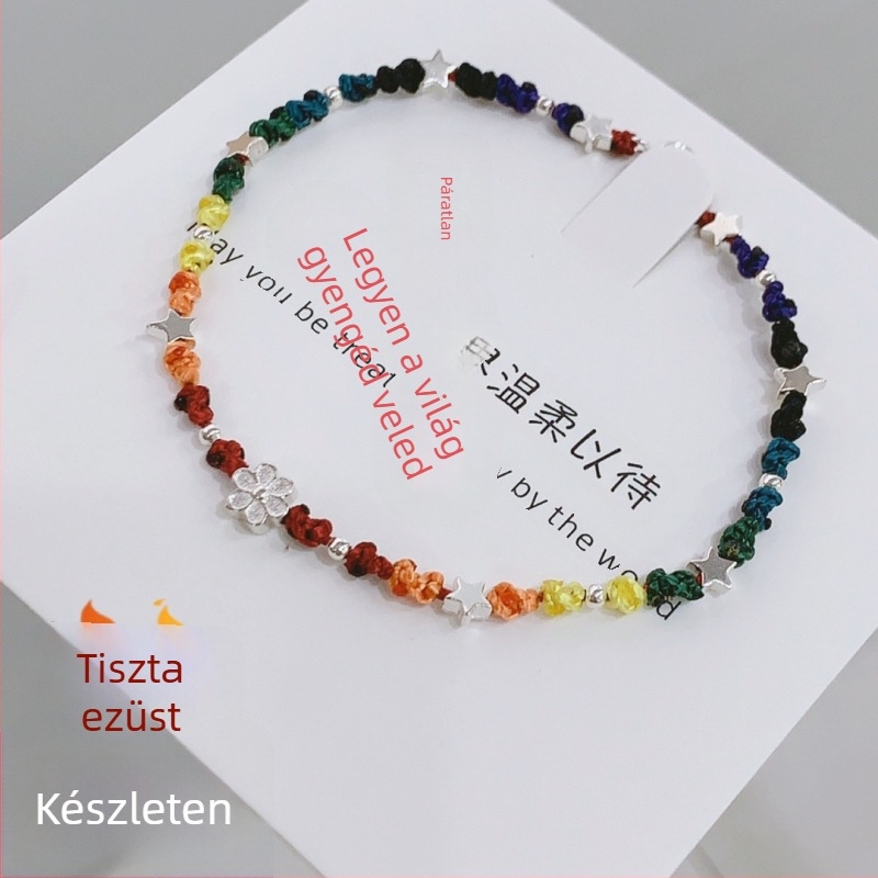 Viaszszálas karkötő geometriás formával, kézzel készített, 925 ezüst, női eredeti dizájn, Zhongshan eredet