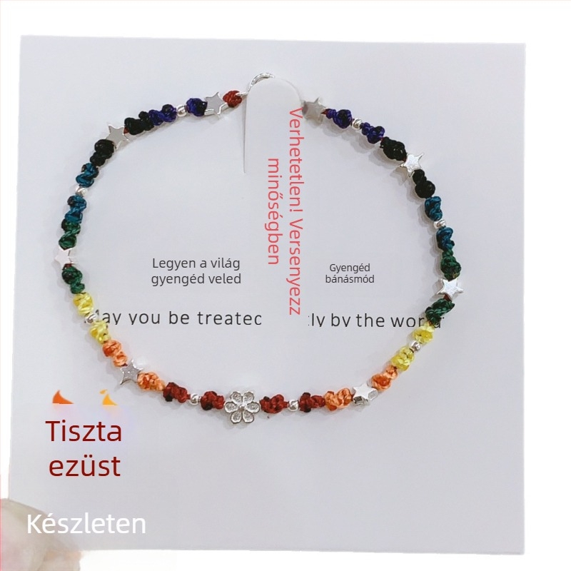 Viaszszálas karkötő geometriás formával, kézzel készített, 925 ezüst, női eredeti dizájn, Zhongshan eredet