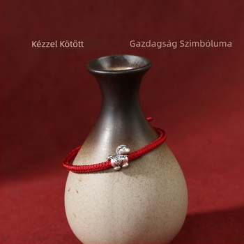 Kordból készült karkötő, ló zodiákus, kézzel kötött, téli 2025