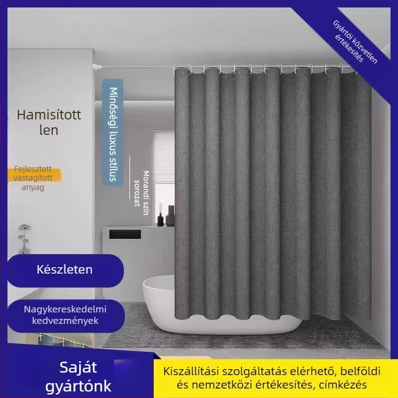 Nylon fürdőszobai zuhanyfüggöny-készlet, testre szabható, Zhejiang eredet, márka nélkül