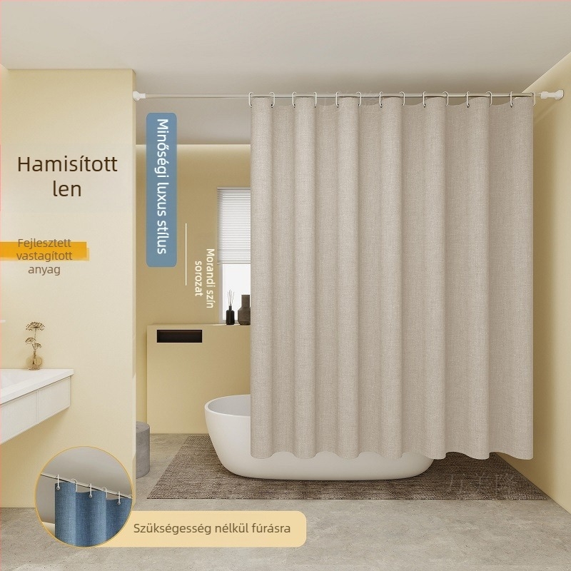 Nylon fürdőszobai zuhanyfüggöny-készlet, testre szabható, Zhejiang eredet, márka nélkül