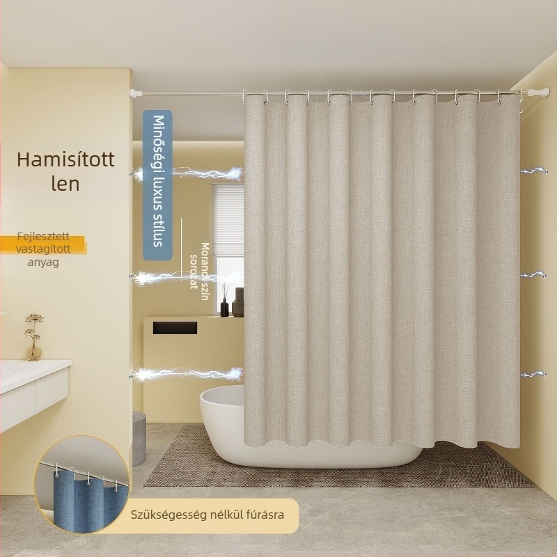 Nylon fürdőszobai zuhanyfüggöny-készlet, testre szabható, Zhejiang eredet, márka nélkül