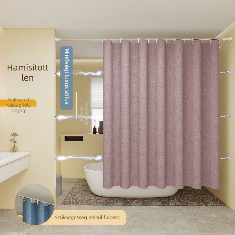 Nylon fürdőszobai zuhanyfüggöny-készlet, testre szabható, Zhejiang eredet, márka nélkül