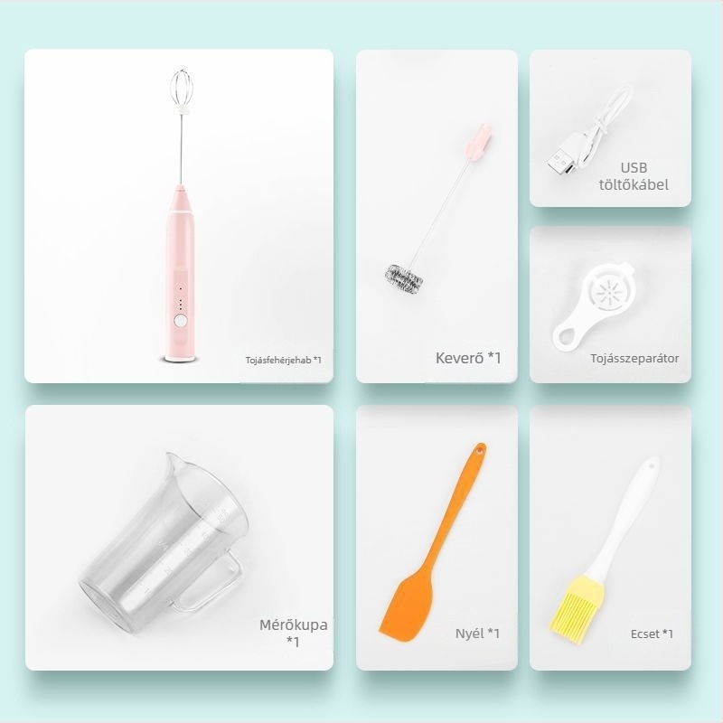Elektromos mini tojáshabosító otthonra – tortakeverő, automatikus fehérjehabosító | Kód KL519556445 | Márka: Egyéb