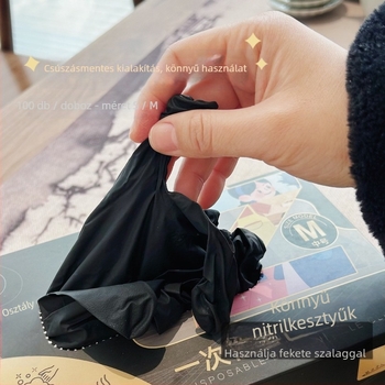 Egyszer használatos nitril manikűr kesztyűk, 100 db, tartós, védő jellegű