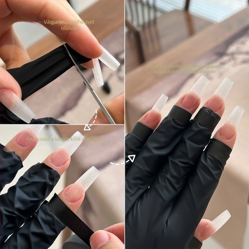 Egyszer használatos nitril manikűr kesztyűk, 100 db, tartós, védő jellegű