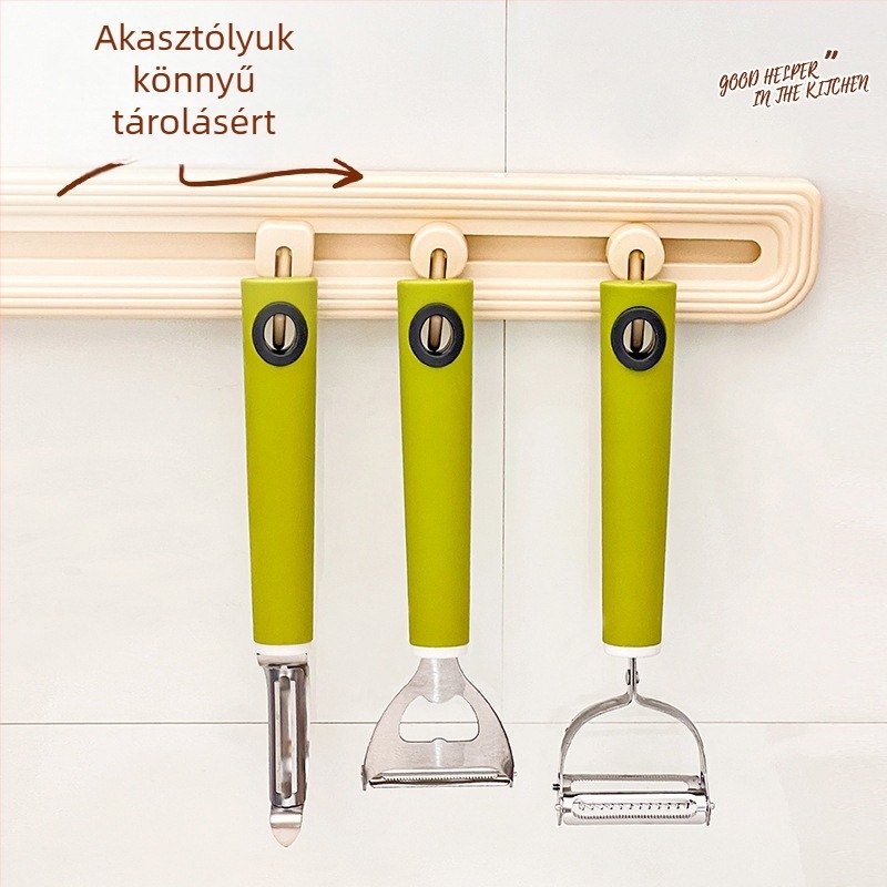 Konyhai többfunkciós reszelő és hámozó eszköz – két az egyben, dinnyéhez és gyümölcsökhöz, Platinum, rozsdamentes acél 420/304+410, PP fogantyú