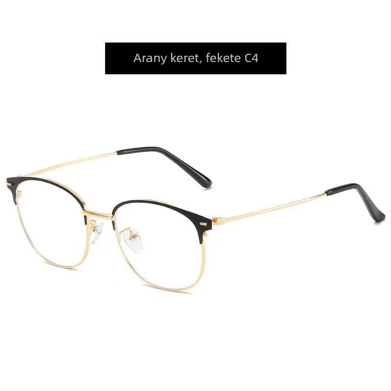 Olvasó szemüveg multifokális lencsékkel, távolra és közelre használható, kékfény elleni védelem, UV védelem, fél-titán keret