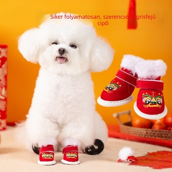 Kis testű kutyáknak – meleg, puha talppal, csúszásmentes, kínai stílusú cipő