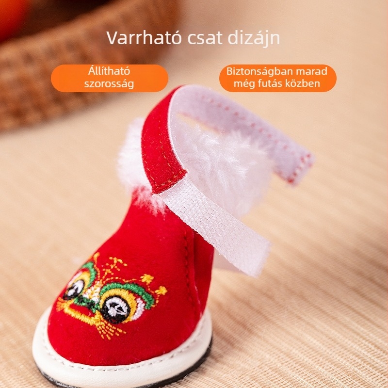 Kis testű kutyáknak – meleg, puha talppal, csúszásmentes, kínai stílusú cipő