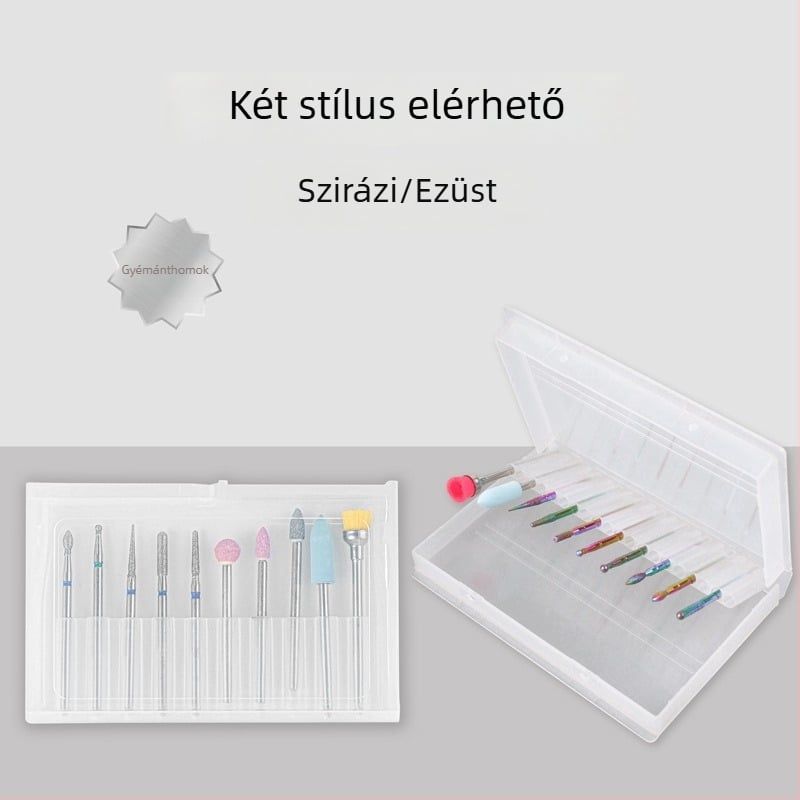 Myano wolfram acél köröm polírozó fej készlet – körömápolási eszközök készlet
