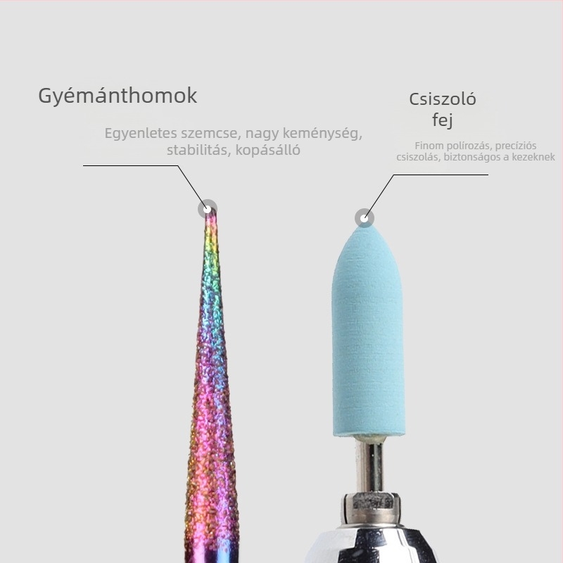 Myano wolfram acél köröm polírozó fej készlet – körömápolási eszközök készlet