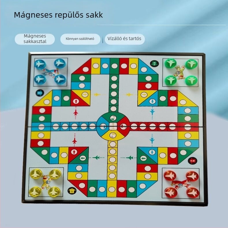 Mágneses repülő sakk játék gyerekeknek – hordozható ABS tábla, Wen Cheng márka, sakk játék, 4–6, 7–14, 15–35 évesek