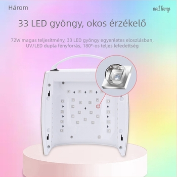 BY60 Manikűr lámpa, 220W, hordozható, kettős fényforrás, gyors szárítás