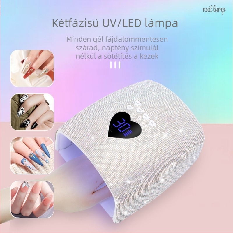 BY60 Manikűr lámpa, 220W, hordozható, kettős fényforrás, gyors szárítás