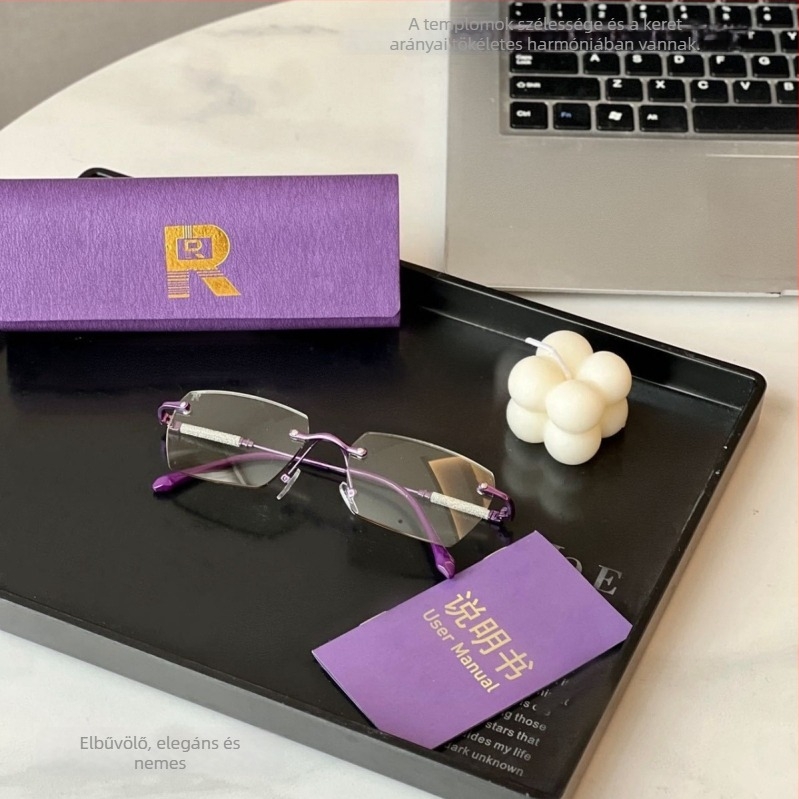 Keret nélküli olvasószemüveg PC lencsékkel, anti-kék fény védelem, poligonális keret, kapható 2024 őszén