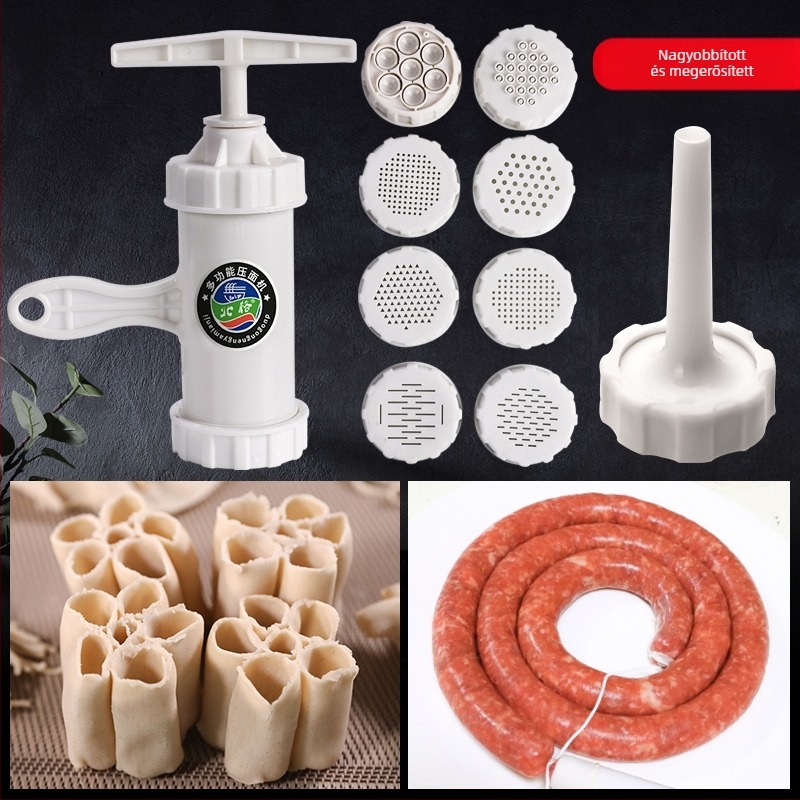 Családi kézi tésztaprés, kínai stílusú tészta készítő, edzett műanyag