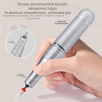 Vezeték nélküli professzionális körömdrill hűtési technológiával, hordozható köröm polírozó és halott bőr eltávolító eszköz, cserélhető csiszolófejekkel