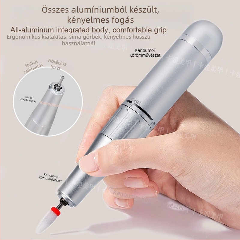 Vezeték nélküli professzionális körömdrill hűtési technológiával, hordozható köröm polírozó és halott bőr eltávolító eszköz, cserélhető csiszolófejekkel