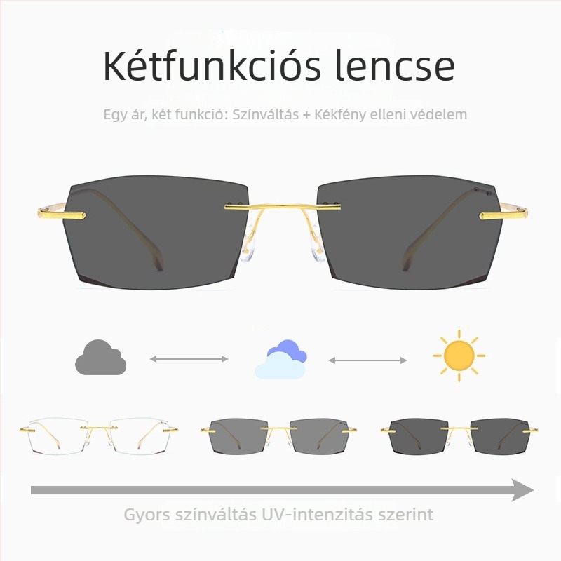 Ao Xue Olvasó szemüveg – keret nélküli, gyémánt díszítéssel, műgyantából készült lencsék