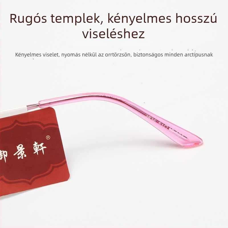 Olvasószemüveg fém félkeretben, műgyantából készült lencsék, kékfény-szűrő, UV védelem, aszférikus lencsék