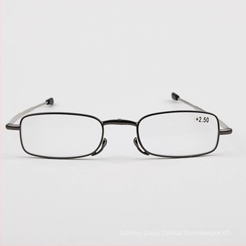 Olvasószemüveg fémből készült ovális keretben, gyanta lencsékkel és aszferikus lencsékkel, kis arcformához illeszkedő