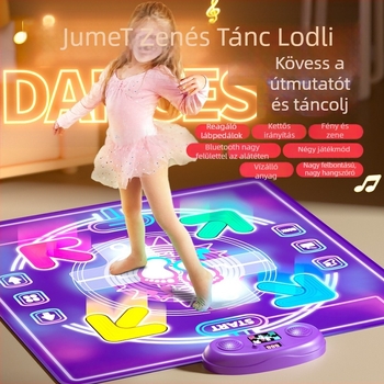 Gyermekek zenés táncmatraca — összecsukható, interaktív játék, műanyagból, 7–14 éveseknek
