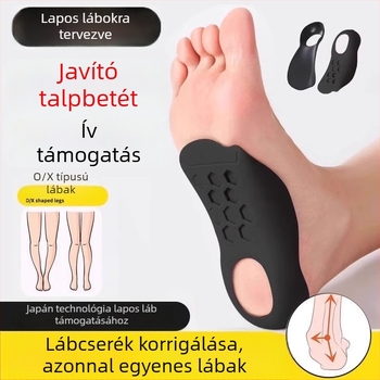 Lapos láb korrigáló talpbetét, magassító funkció, fél talpbetét, Modell 01 (Uniszex, felnőttek; Sportcipőkhöz, bakancsokhoz, hétköznapi és munkacipőkhöz)