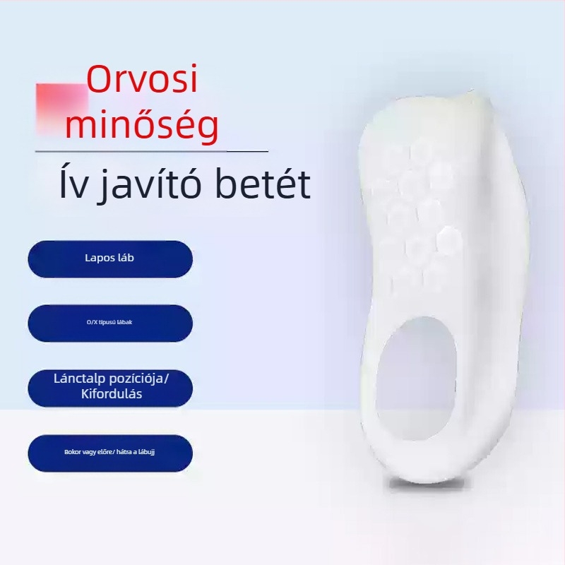 Lapos láb korrigáló talpbetét, magassító funkció, fél talpbetét, Modell 01 (Uniszex, felnőttek; Sportcipőkhöz, bakancsokhoz, hétköznapi és munkacipőkhöz)