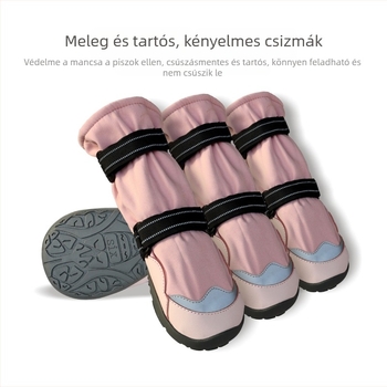 Hosszú kutyapapucsok – Csúszásmentes, Kopásálló, Stabilan a lábon marad, Külső használatra, Gumiból, melegen tartó