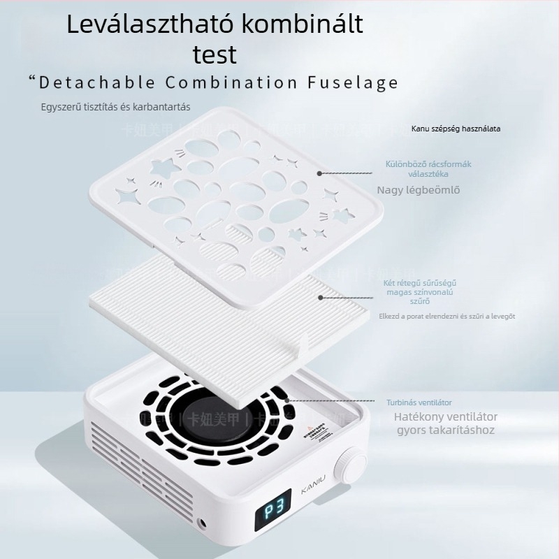 Kaniu körömápolási por-elszívó brushless turbina, mini, magas szívóerő, körömpor-szűrő, modell G2XCQ7, professzionális manikűr eszköz