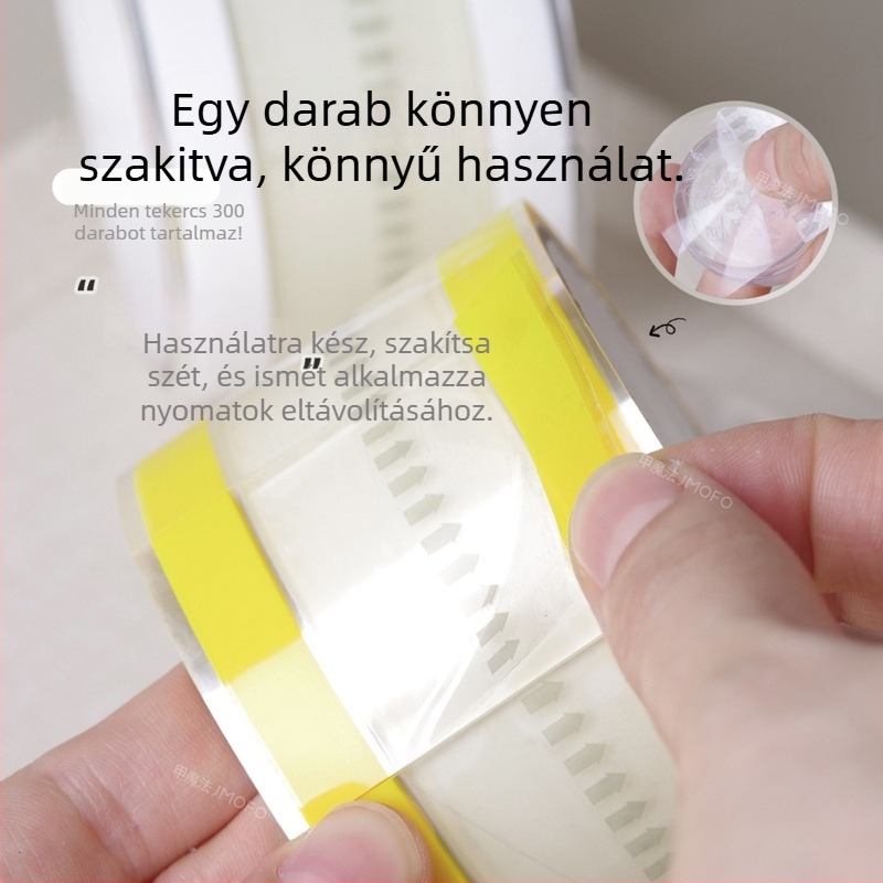 Egyszer használható, átlátszó köröm art pecsét tisztító szalag - szétválasztható, 66,3 g, hazai márka