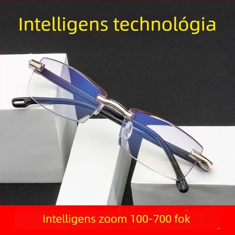 Presbyopia szemüveg keret nélküli, négyzet alakú keret, PC lencsék, PC keret, 2024 nyár