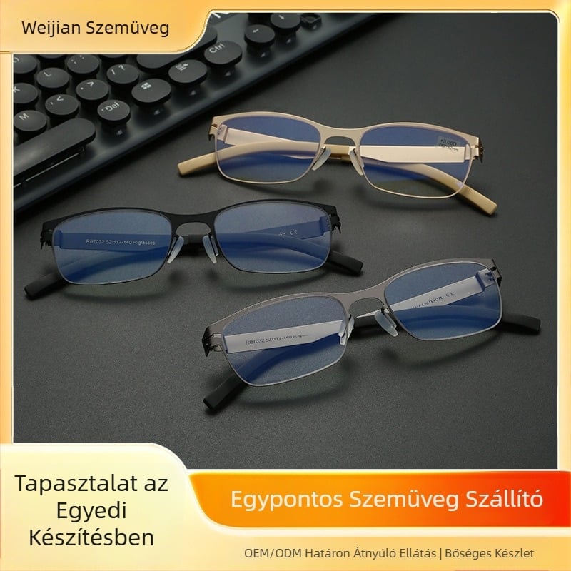 Olvasószemüveg – fém keret, lencsék gyantából, anti-kék fény, modell Wj10003, tavasz 2025