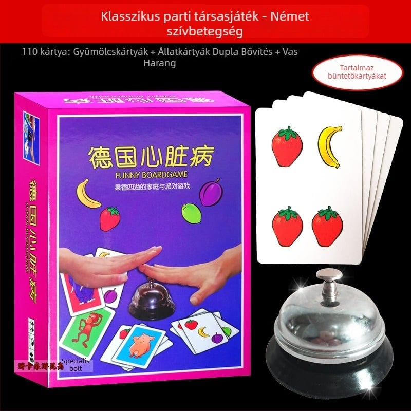 Gyümölcs kártya — Szülő-gyermek interaktív puzzle társasjáték családi neveléshez (bevont papír; színes doboz; 7–14 évesek)