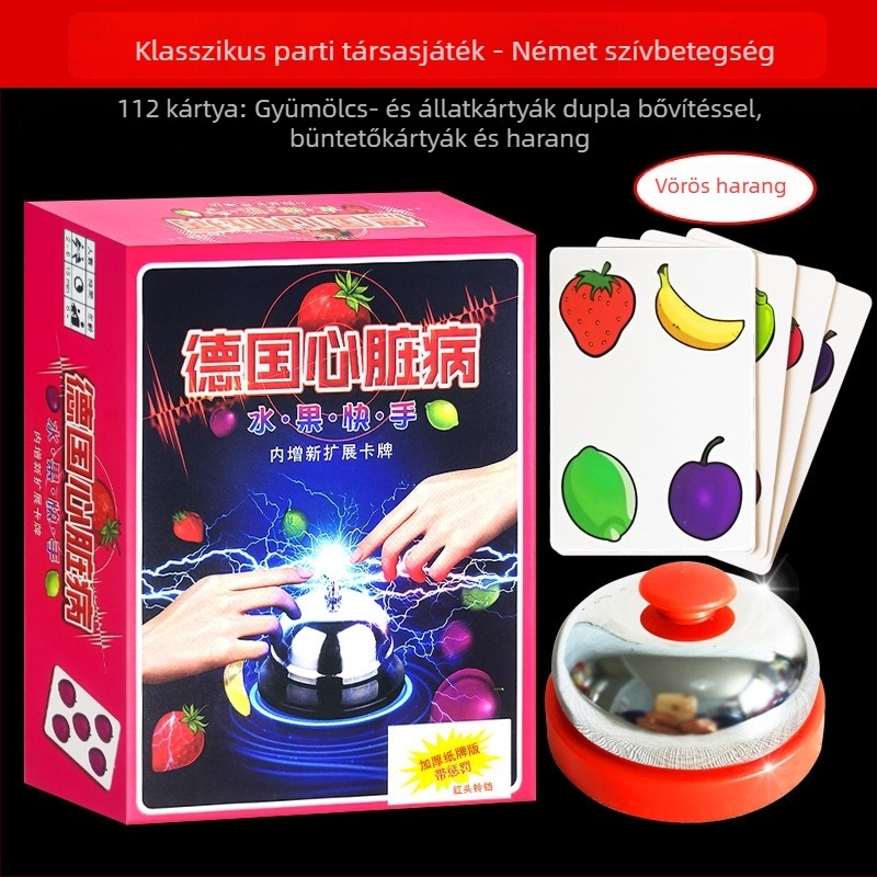 Gyümölcs kártya — Szülő-gyermek interaktív puzzle társasjáték családi neveléshez (bevont papír; színes doboz; 7–14 évesek)