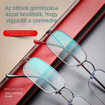 Olvasó szemüveg, ultra könnyű, csavarmentes kialakítás, PC lencsék, teljes keret TR fémkeret