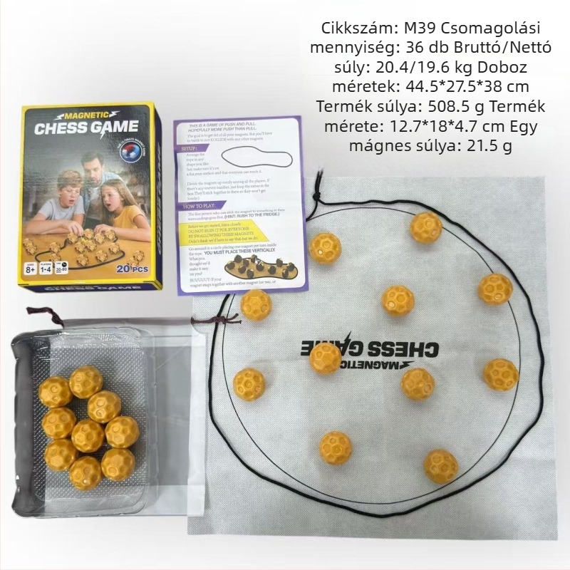 Mágneses küzdő sakk két személyre – Buddy Star családi interaktív oktató játék, fejleszti a gondolkodást és a koordinációt, műanyagból