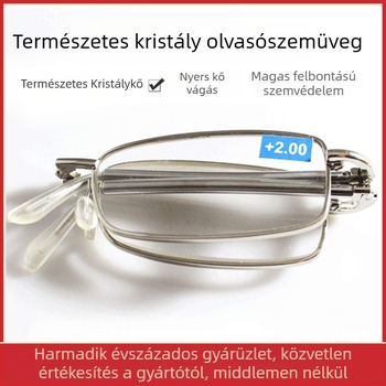 Olvasószemüveg kopásálló HD szemvédő védelem, összecsukható fém keret, teljes keret, közeli látás támogatás