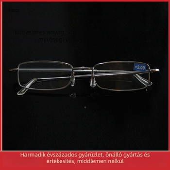 Olvasószemüveg kopásálló HD szemvédő védelem, összecsukható fém keret, teljes keret, közeli látás támogatás