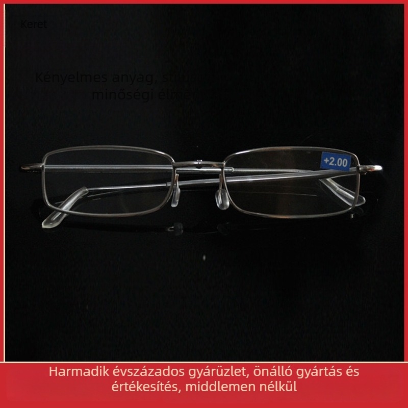 Olvasószemüveg kopásálló HD szemvédő védelem, összecsukható fém keret, teljes keret, közeli látás támogatás