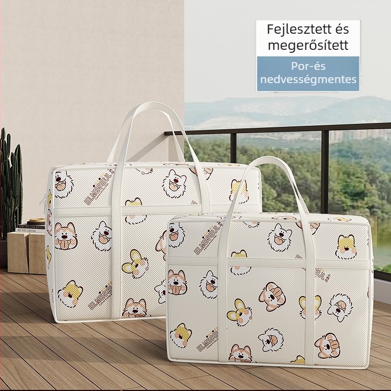 Kocka alakú tároló táska nem szövött anyagból, többfunkciós, aranyos rajzfilm stílus