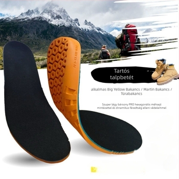 PU anyagú bakancs talpbetét: fáradtság elleni boltozat-támogatás, ütéscsillapítás, magasság növelés, izzadság felszívódás, antibakteriális réteg