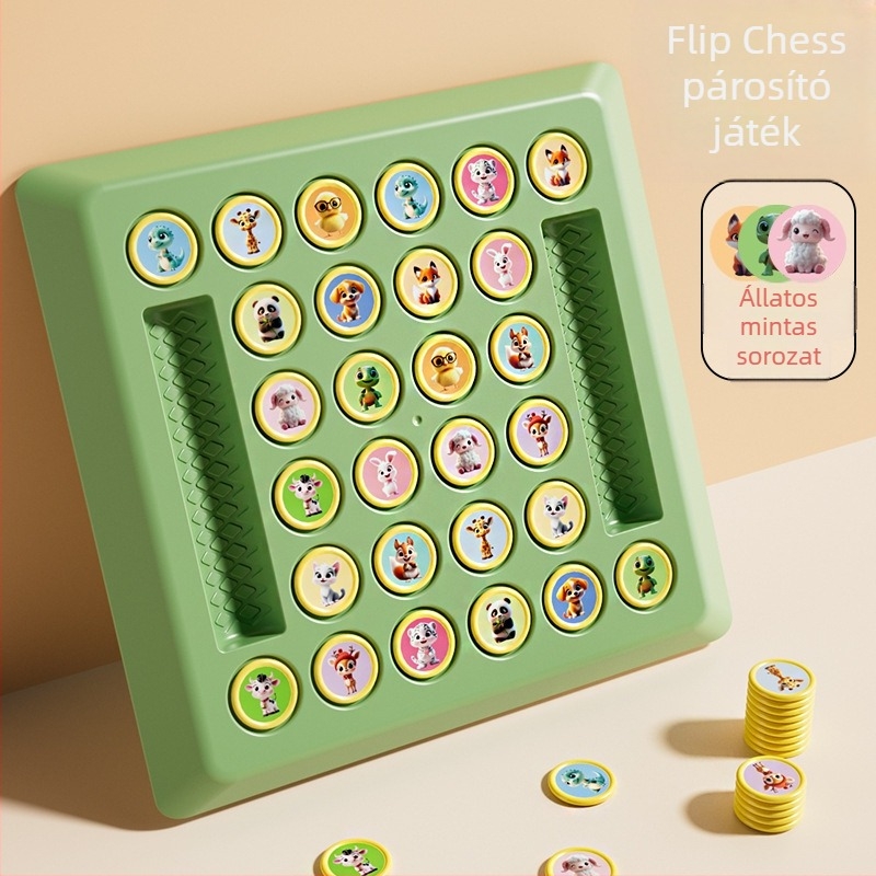 Flip Chess – Gyerekeknek szánt interaktív asztali sakkjáték, a logikai gondolkodás fejlesztése és családi játék (4–6 évesek)