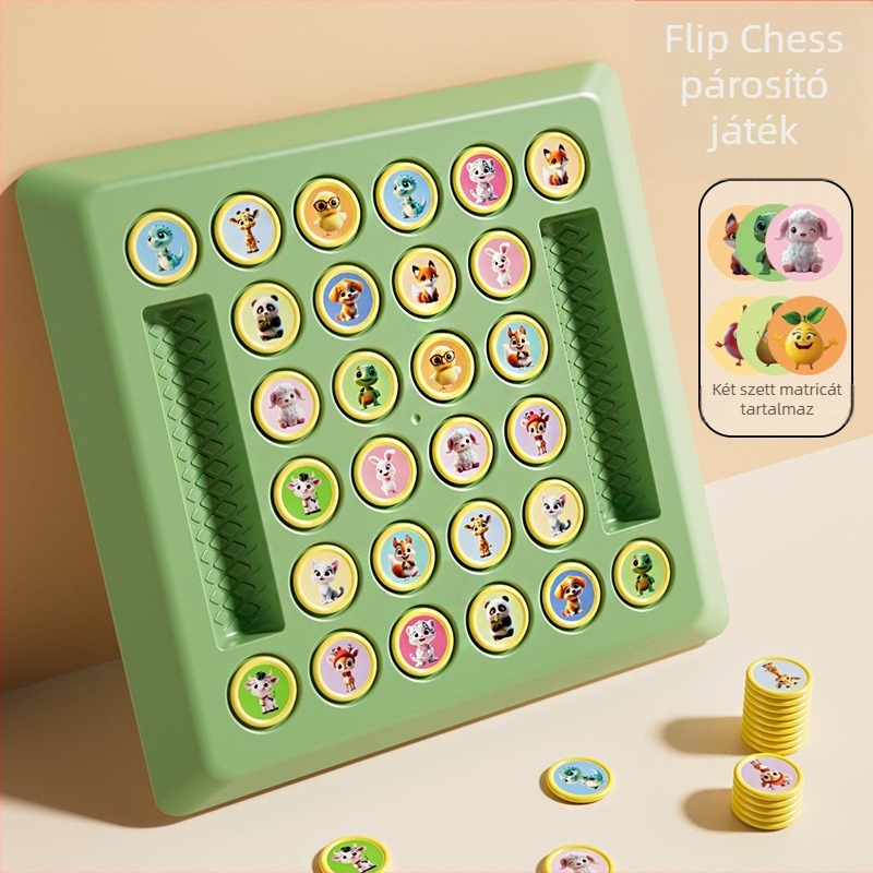 Flip Chess – Gyerekeknek szánt interaktív asztali sakkjáték, a logikai gondolkodás fejlesztése és családi játék (4–6 évesek)