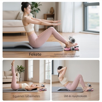 Sit-up segédeszköz telefontartóval, beltéri hasizom-edző vákuumos pohárral és hatszöves sínnel, irodai és otthoni használatra, tömege 980 g