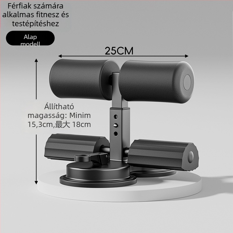 Sit-up segédeszköz telefontartóval, beltéri hasizom-edző vákuumos pohárral és hatszöves sínnel, irodai és otthoni használatra, tömege 980 g