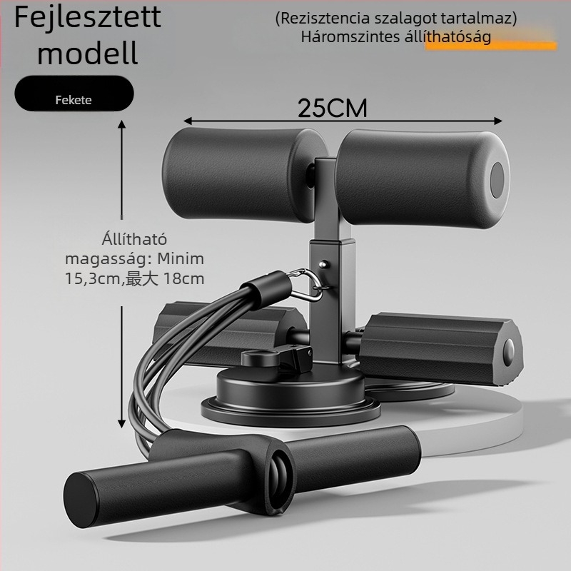 Sit-up segédeszköz telefontartóval, beltéri hasizom-edző vákuumos pohárral és hatszöves sínnel, irodai és otthoni használatra, tömege 980 g