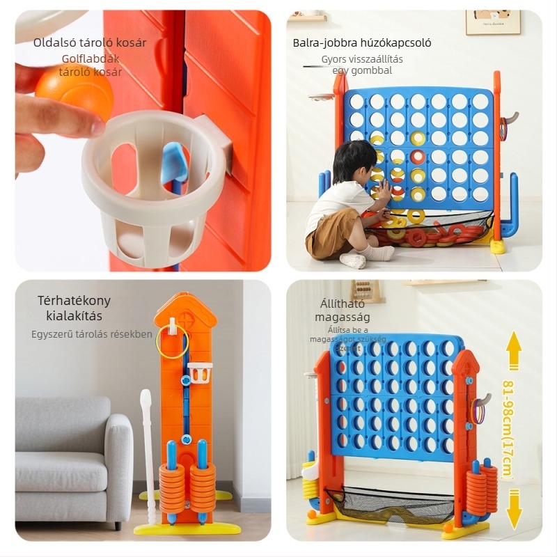 Li You műanyag 3D Connect Four játék szülő-gyermek interakcióval, oktatási játék 4–14 éveseknek